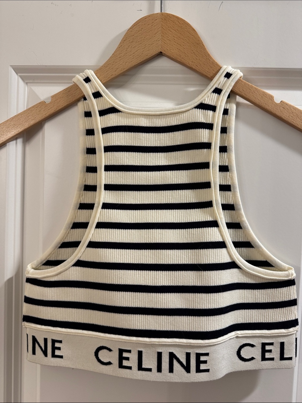 Celine Black & Cream Striped Muscle Tank - Picture 2 of 4